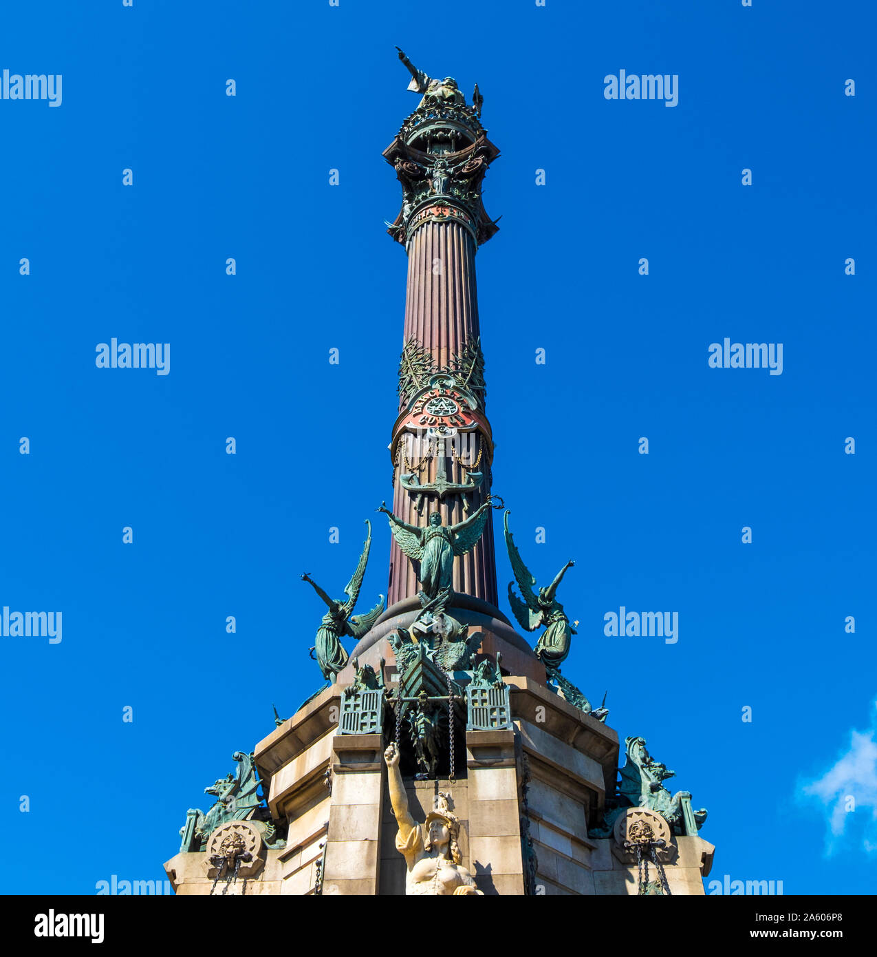 The Christopher Columbus Monument. Barcelona, Catalonia, Spain, Europe. Stock Photo