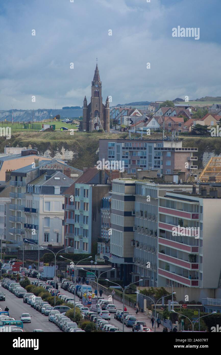 France, Pays de Caux, Dieppe, seafront, Boulevard de Verdun, chapelle