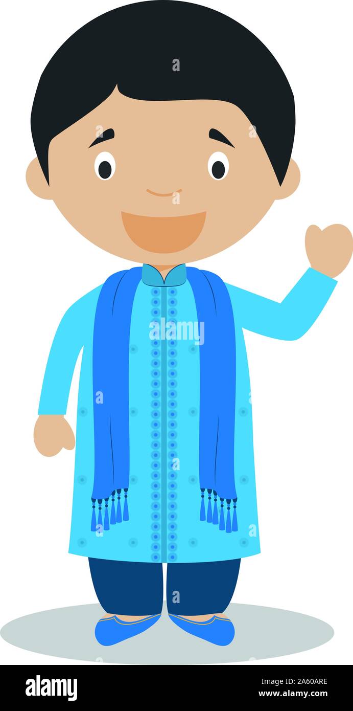 Character from Bangladesh dressed in the traditional way Vector  Illustration. Kids of the World Collection Stock Vector Image & Art - Alamy