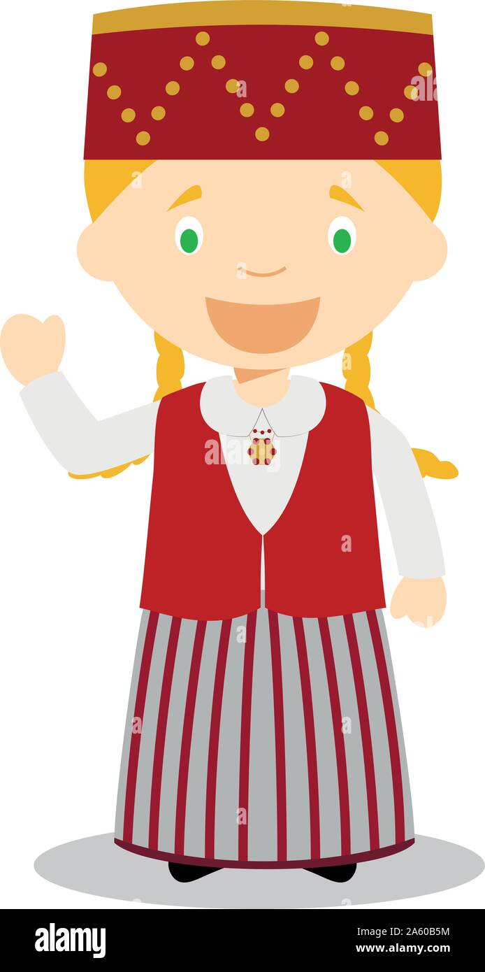 Estonia folk costume Stock Vector Images - Alamy