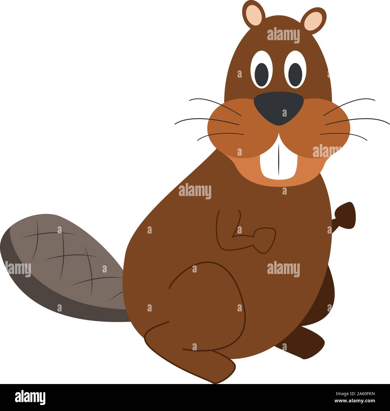 Cute cartoon beaver vector illustration Stock Vector