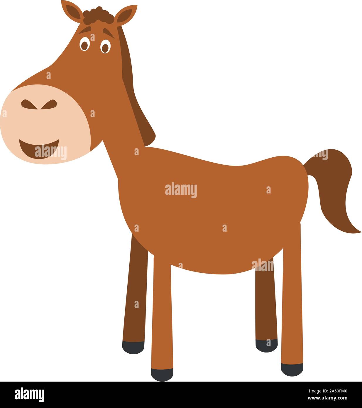 Cute cartoon horse vector illustration Stock Vector