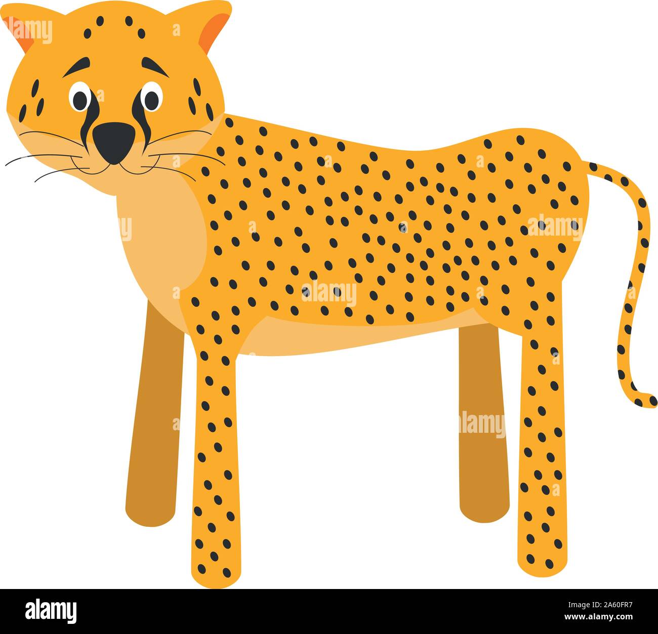 Cute cartoon cheetah vector illustration Stock Vector