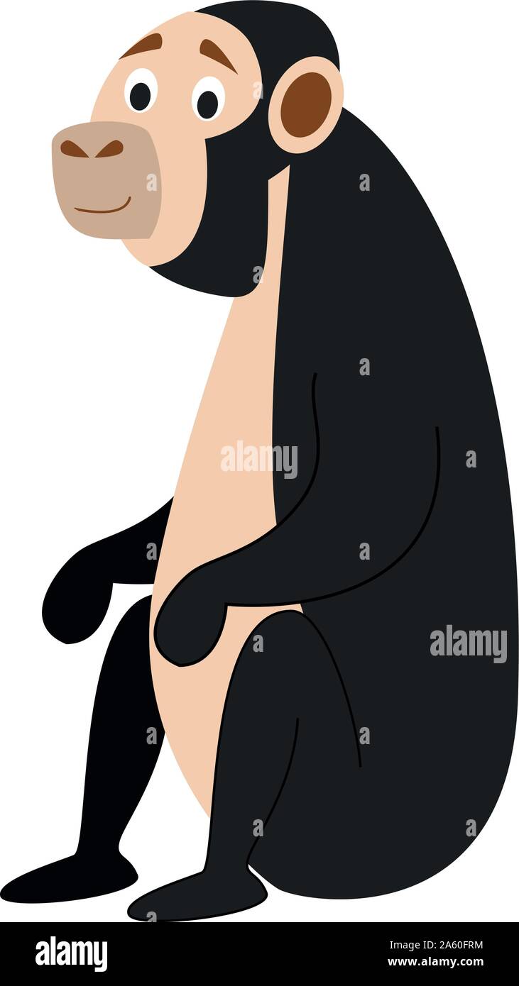 Cute cartoon chimpanzee vector illustration Stock Vector