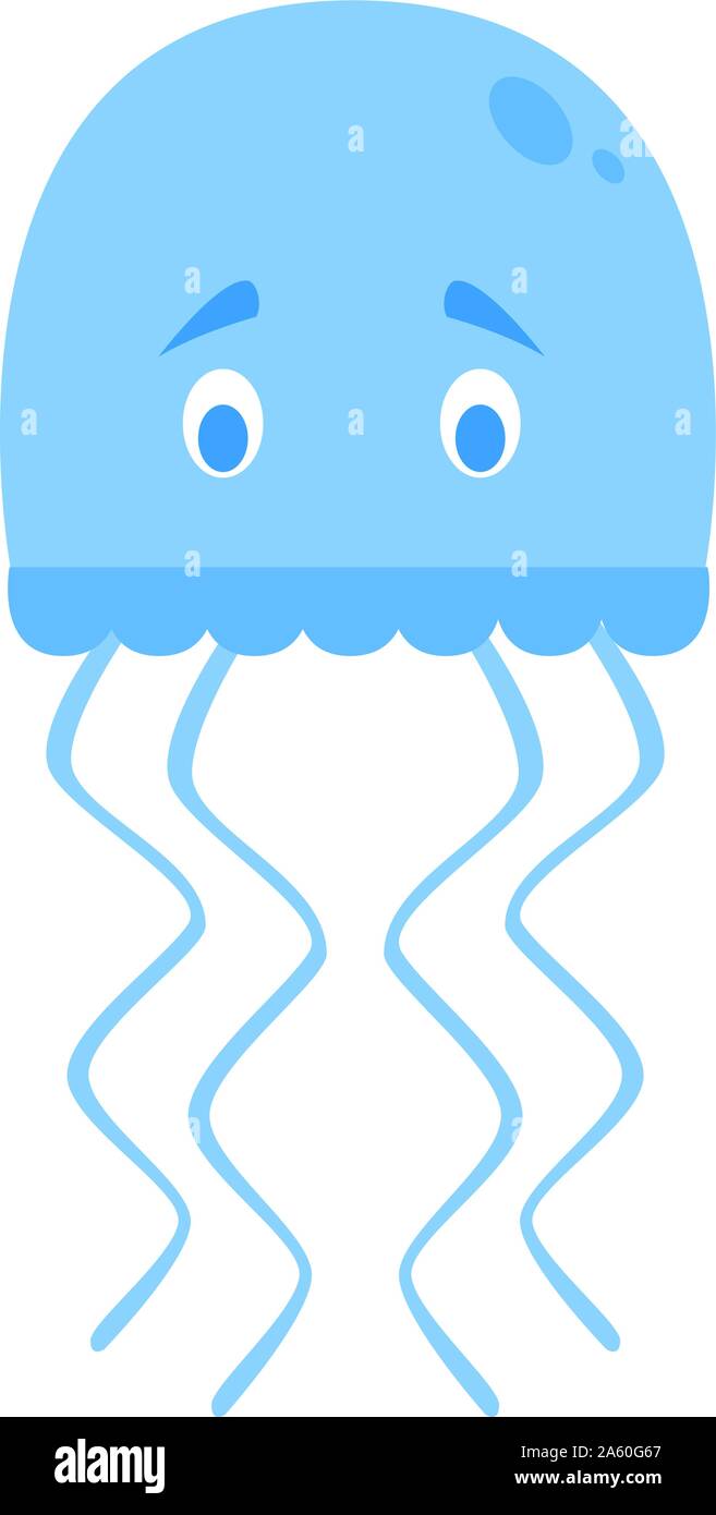 Cute cartoon jellyfish vector illustration Stock Vector