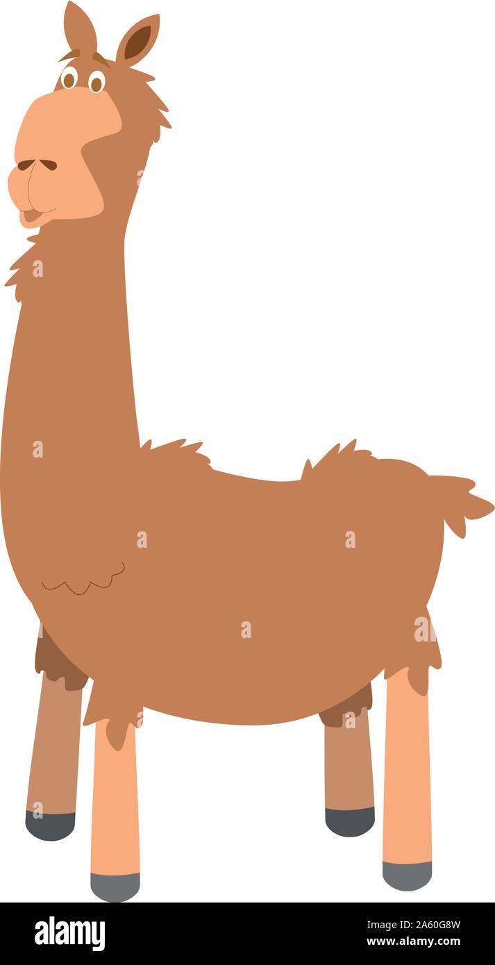 Cute cartoon llama vector illustration Stock Vector