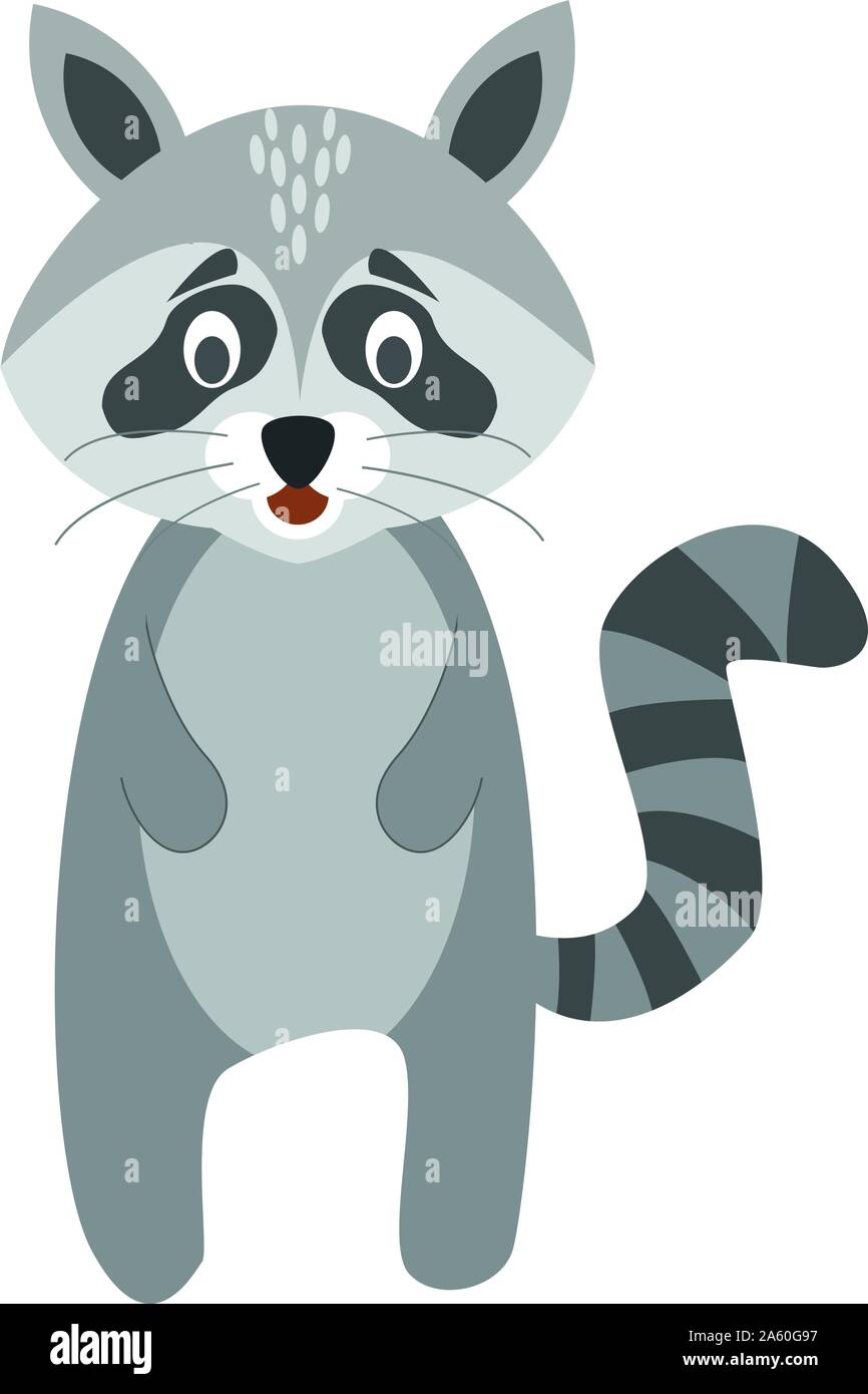 Cute cartoon raccoon vector illustration Stock Vector