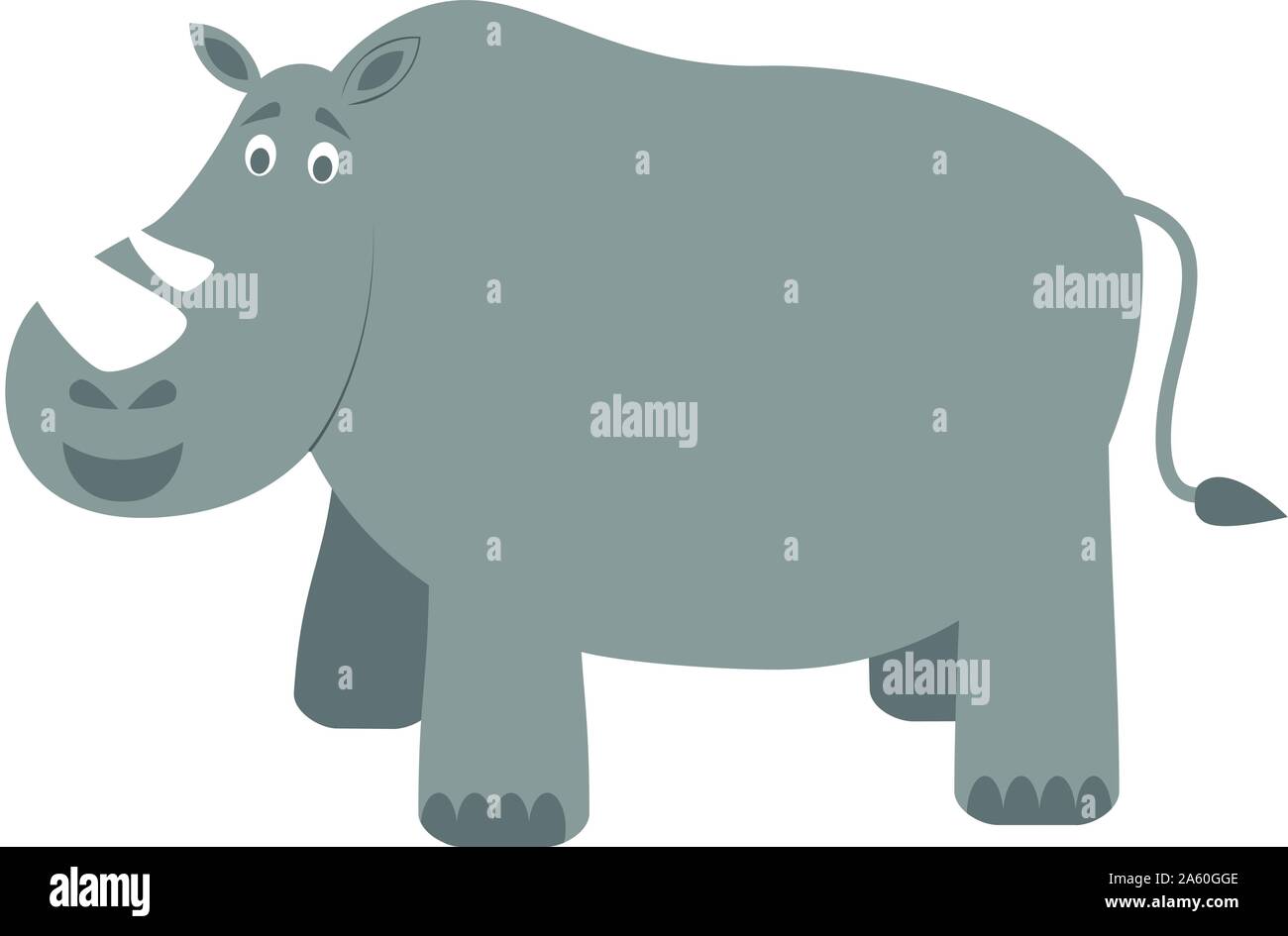 Cute cartoon rhino vector illustration Stock Vector