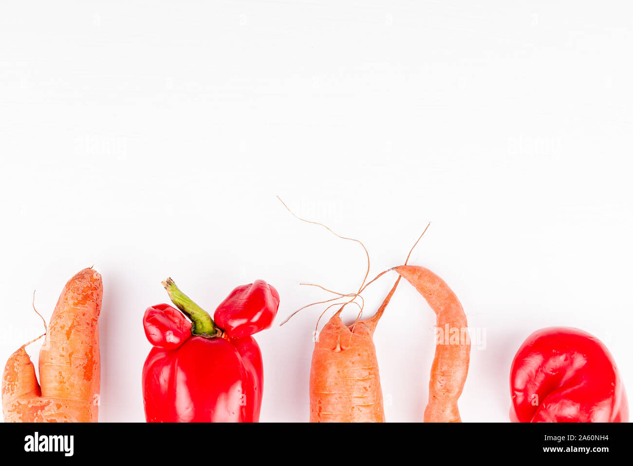 Trendy ugly vegetables with mutations, concept of zero waste production in food Stock Photo
