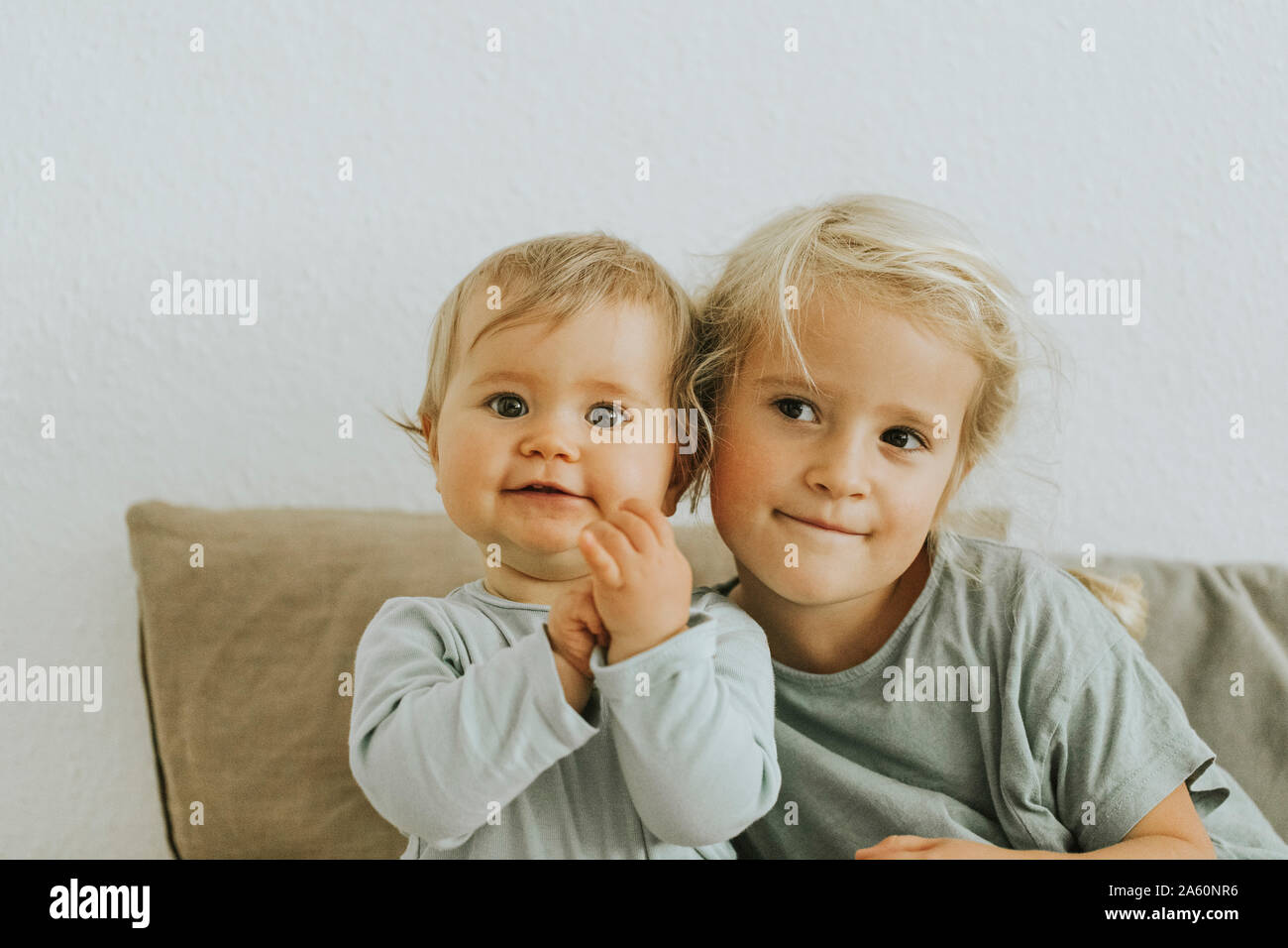 Two sisters side by side Stock Photo