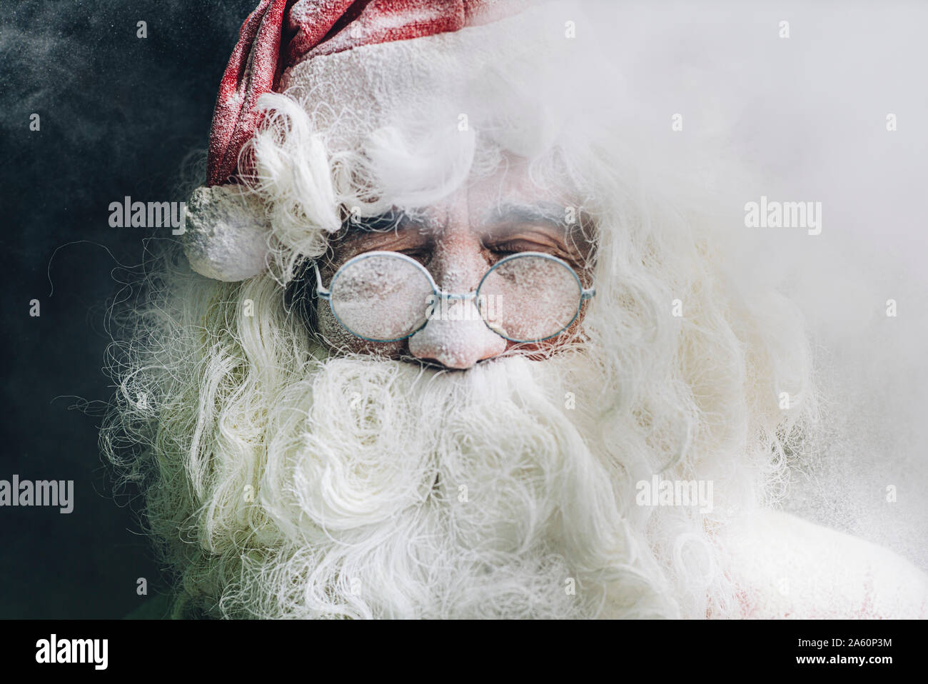 Portrait of Santa Claus with glasses Stock Photo