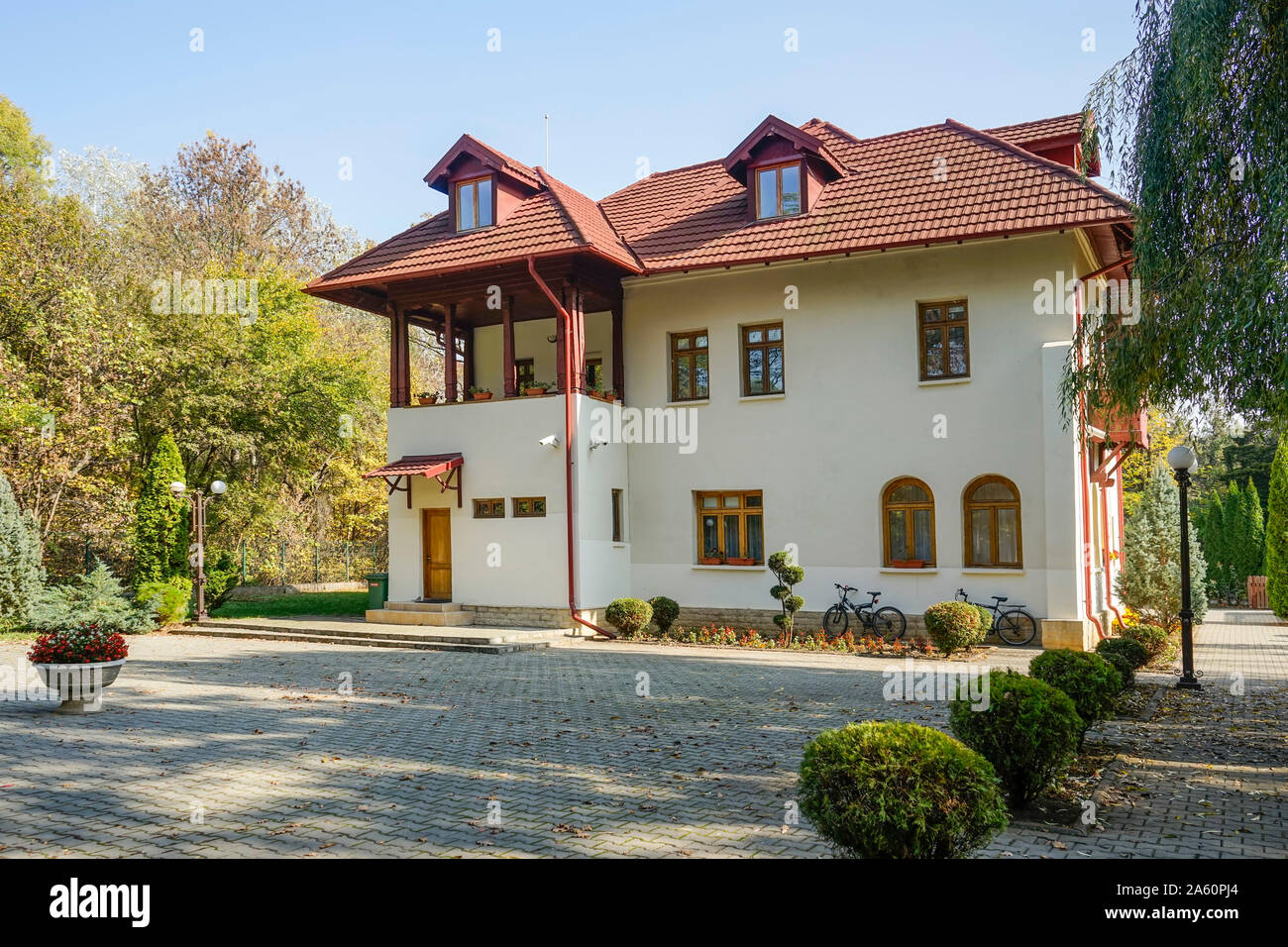 Architectural image with the exterior of the Constantin Stere memorial museum near Ploiesti City , Romania Stock Photo