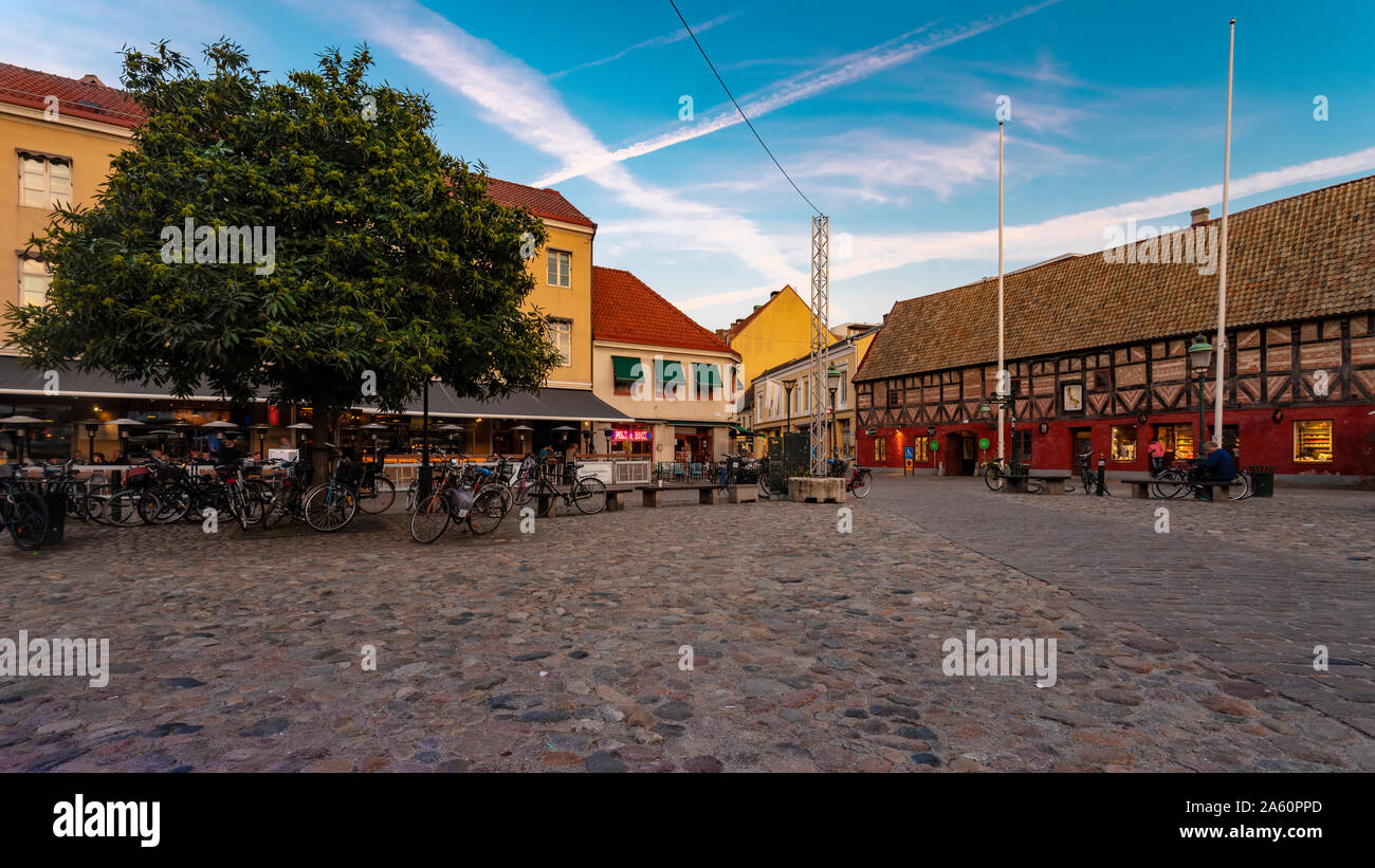Buildings at city square against sky in Malmo, Sweden Stock Photo