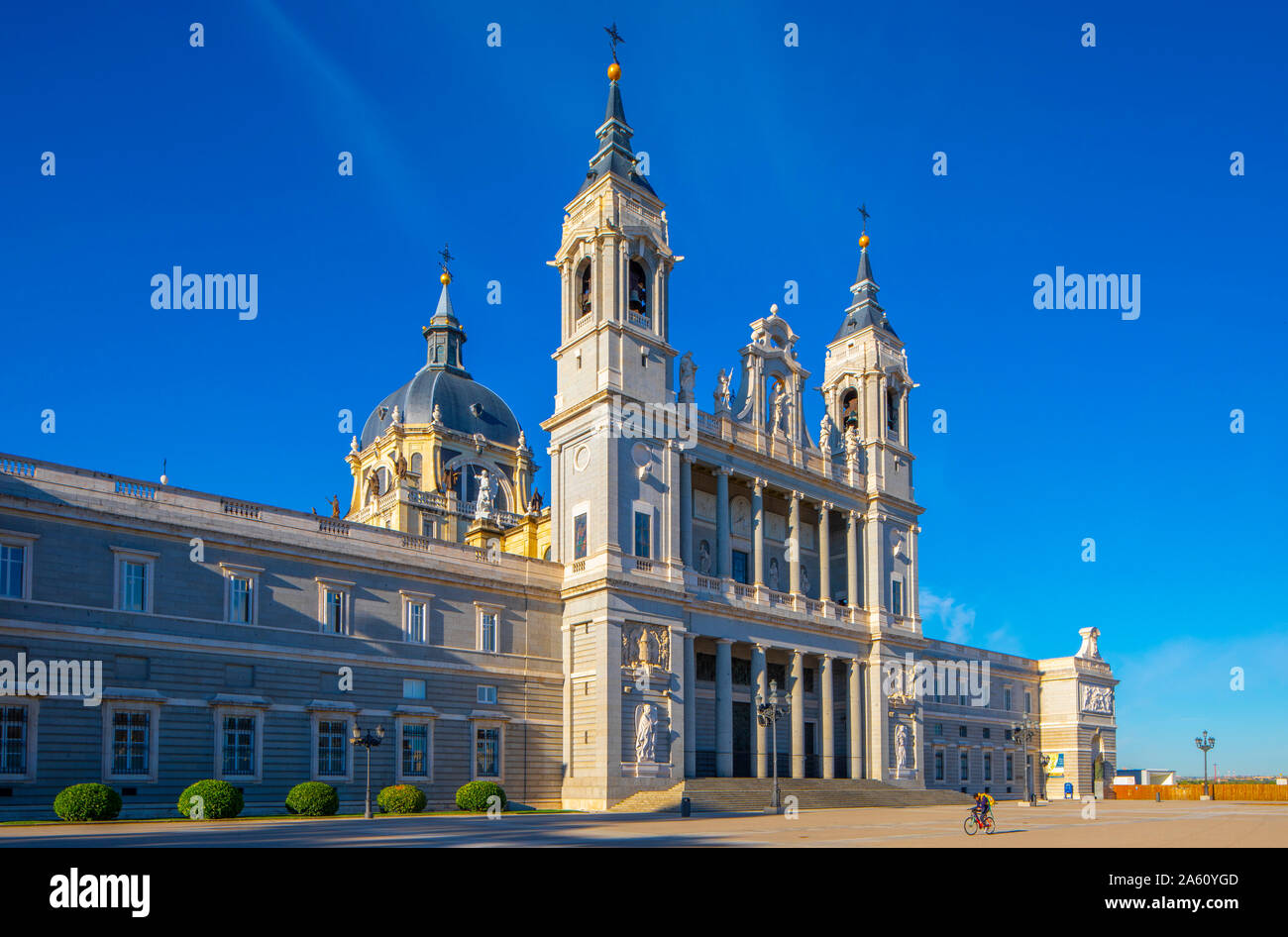 Exterior of Almudena Cathedral, Madrid, Spain, Europe Stock Photo