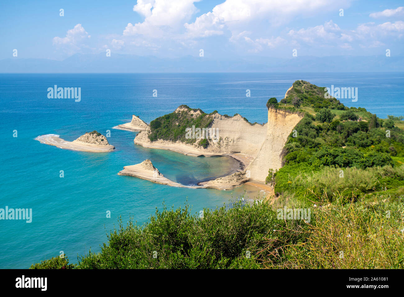 Scenic view of sea against sky at Corfu, Greece Stock Photo