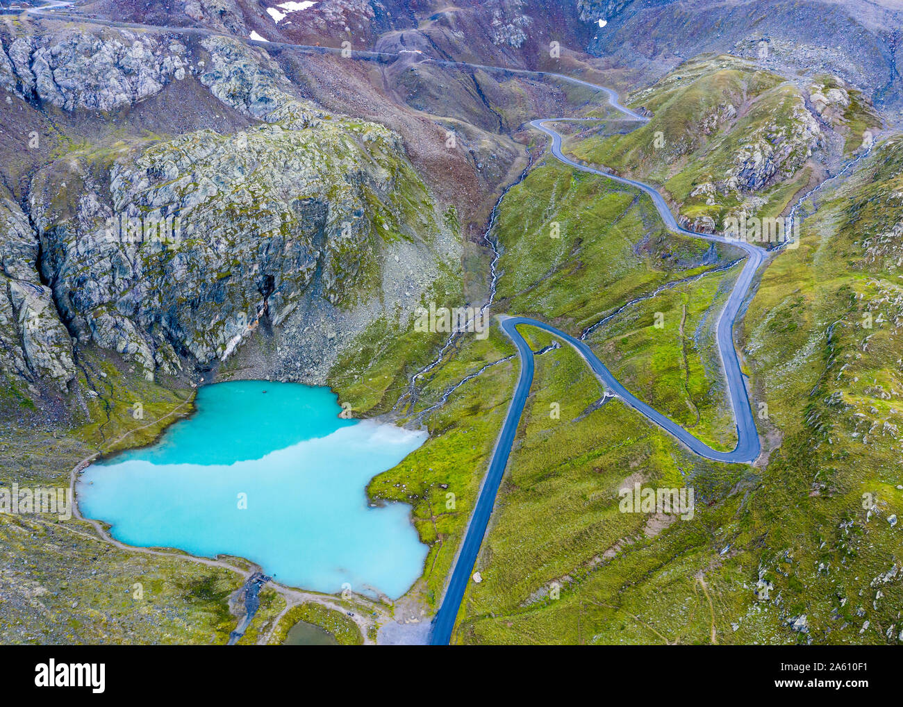 Austria, Tirol, Kauner Valley Glacier Road and Lake Weisssee Stock Photo