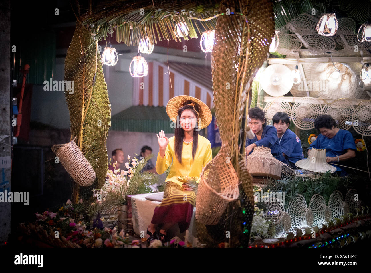 Loi Krathong[a] (Thai: ลอยกระทง, pronounced [lɔ̄ːj krā.tʰōŋ]) is a Siamese festival celebrated annually throughout the Kingdom of Thailand. Lampang. Stock Photo