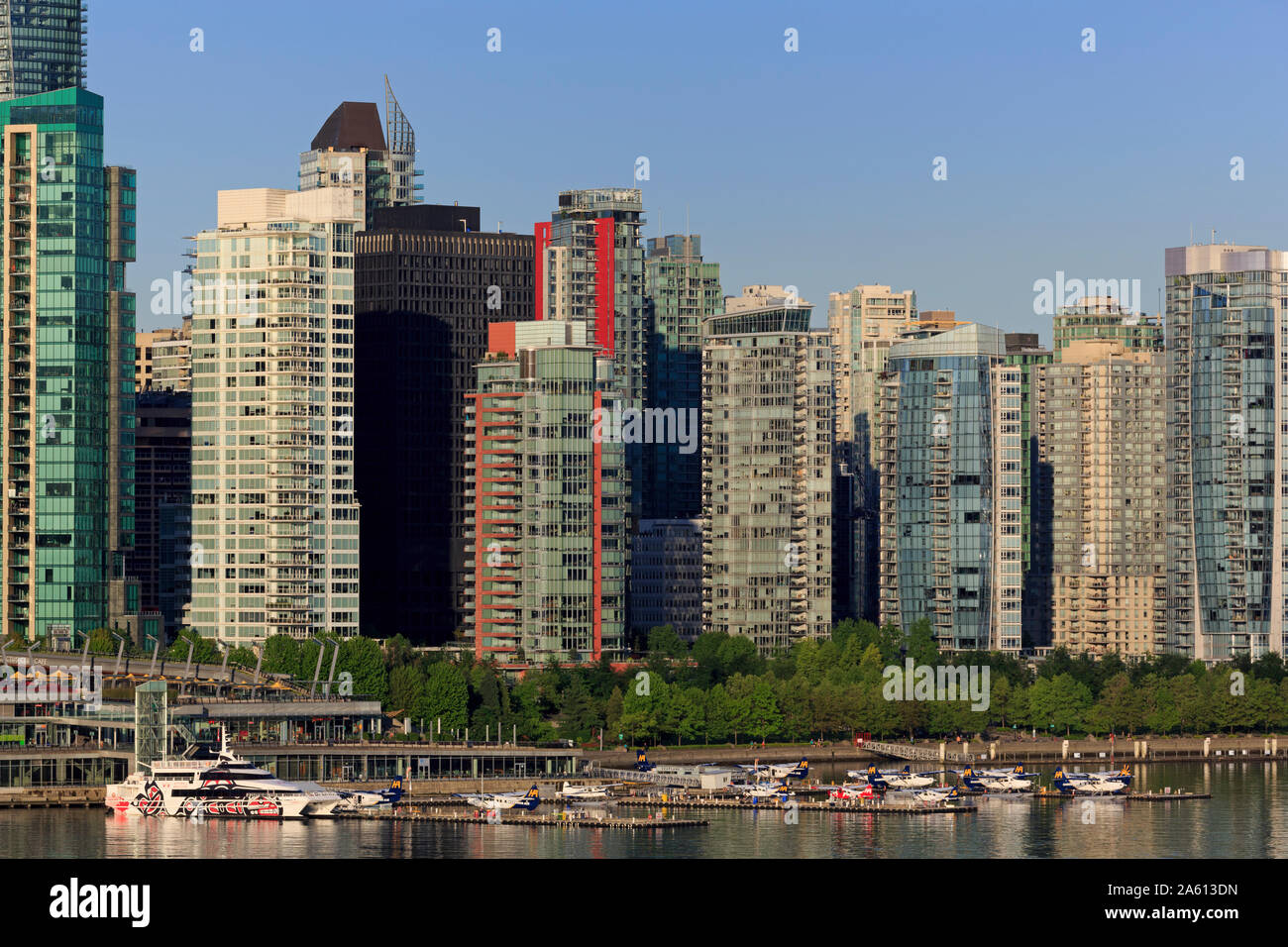 Coal Harbour, Vancouver City, British Columbia, Canada, North America Stock Photo