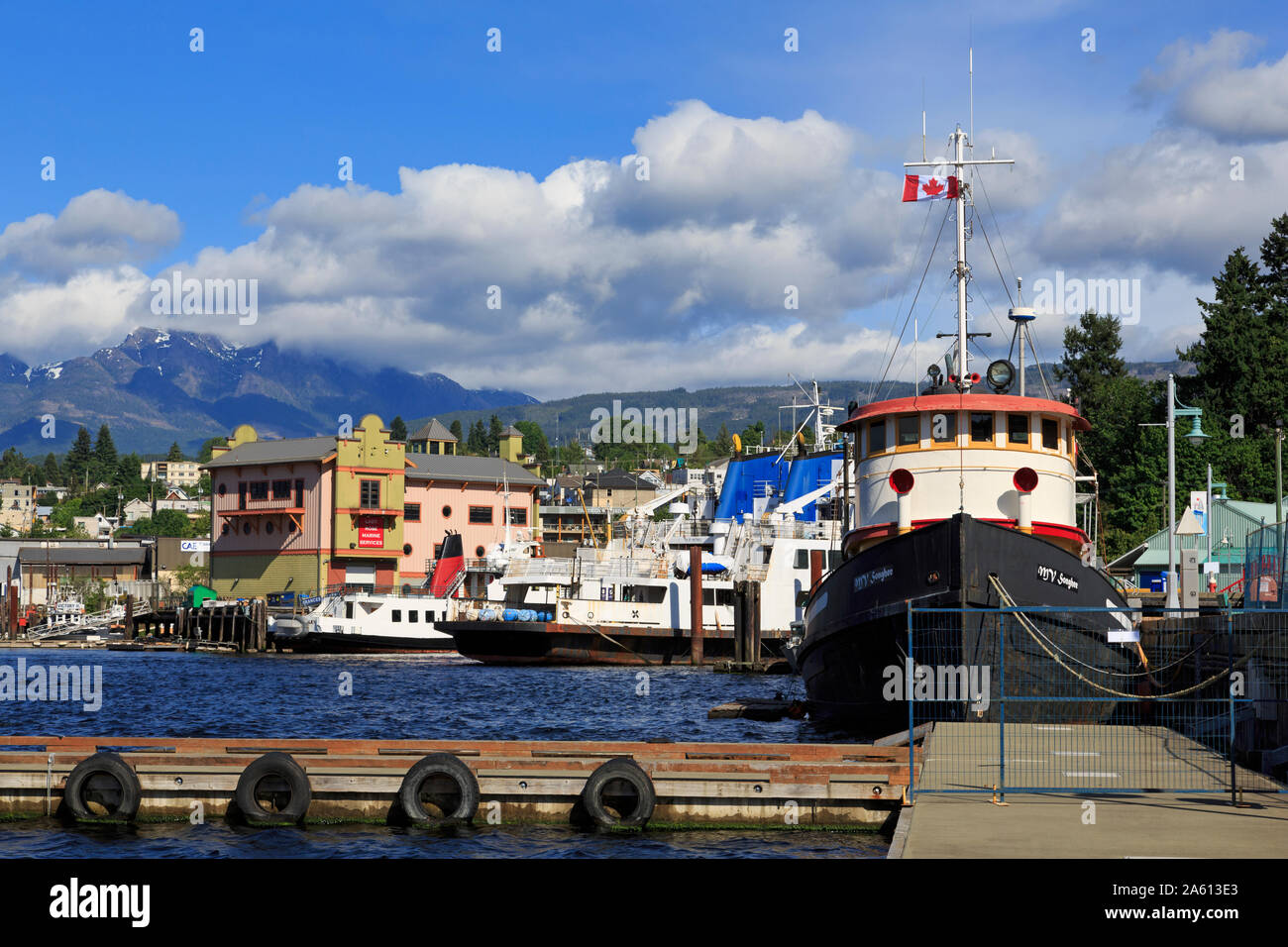 MV Songhee Tugboat, Port Alberni, Vancouver Island, British Columbia, Canada, North America Stock Photo