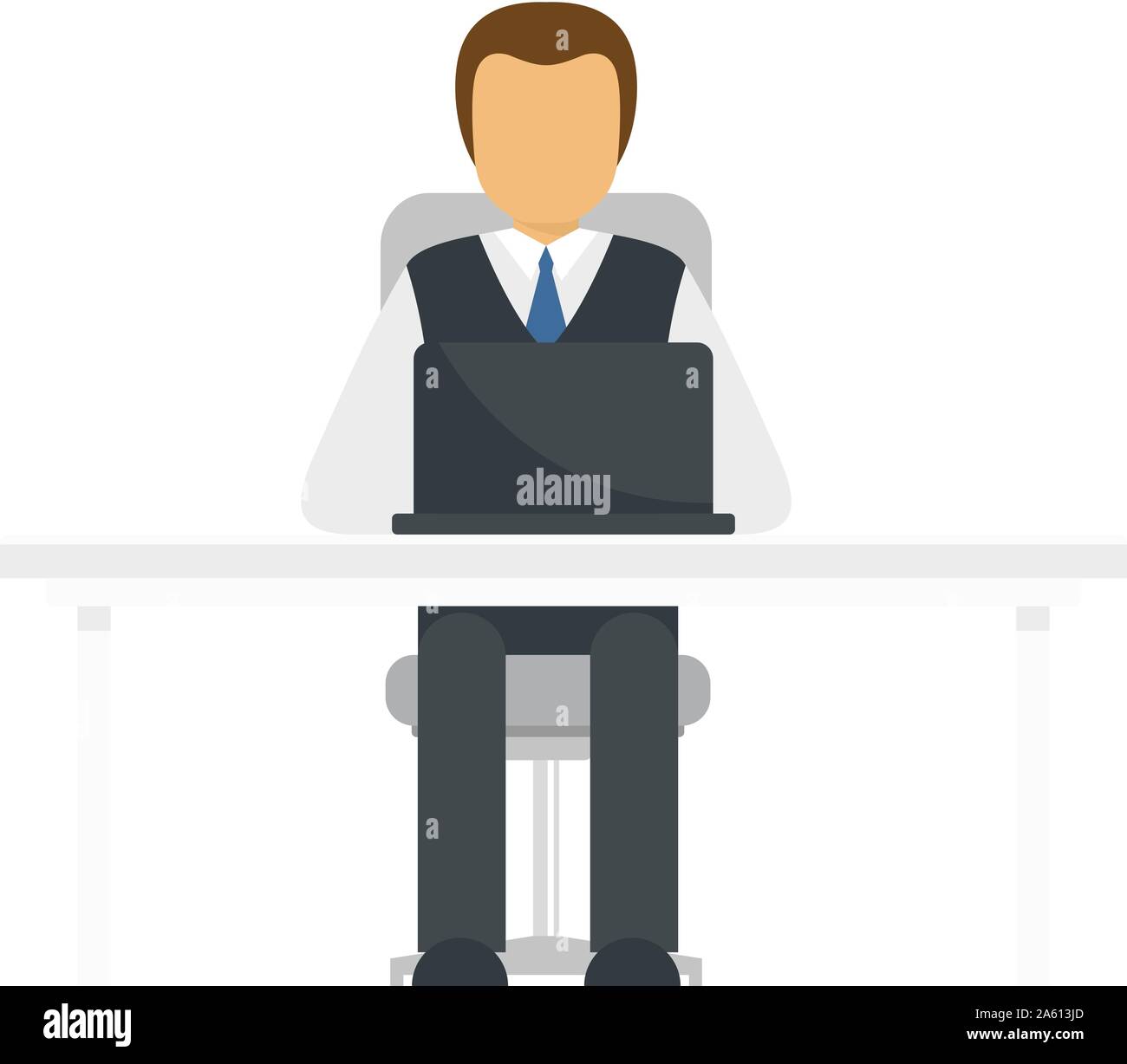 Office man working icon. Flat illustration of office man working vector ...