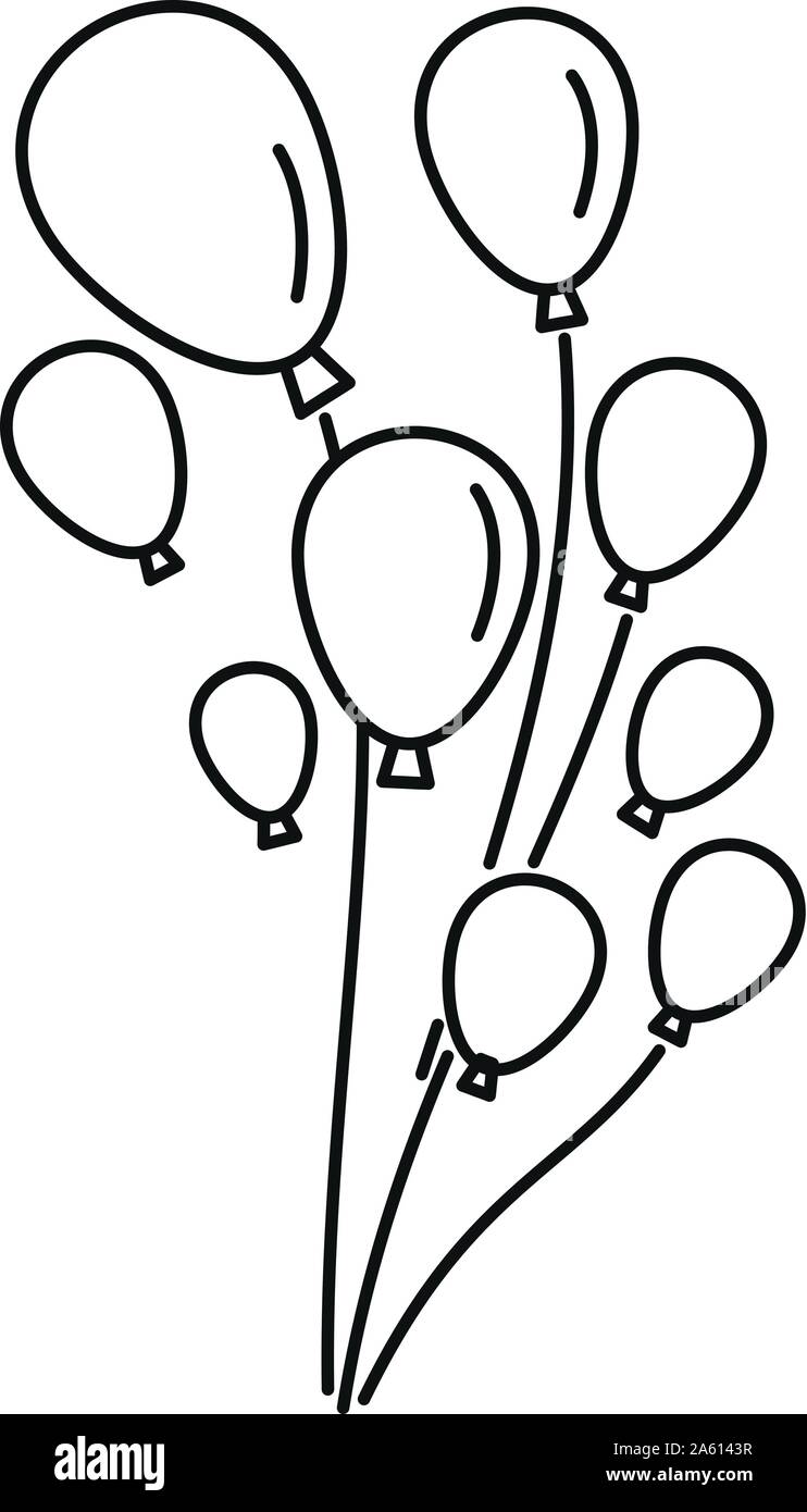 Party balloons icon. Outline party balloons vector icon for web design
