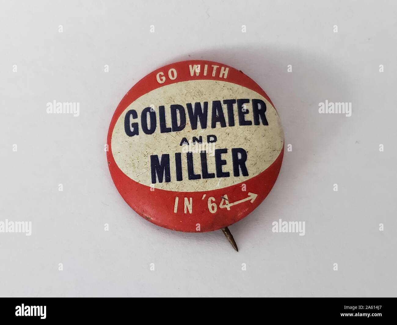 Goldwater And Miller button I'm For 1964 presidential political campaign pinback 