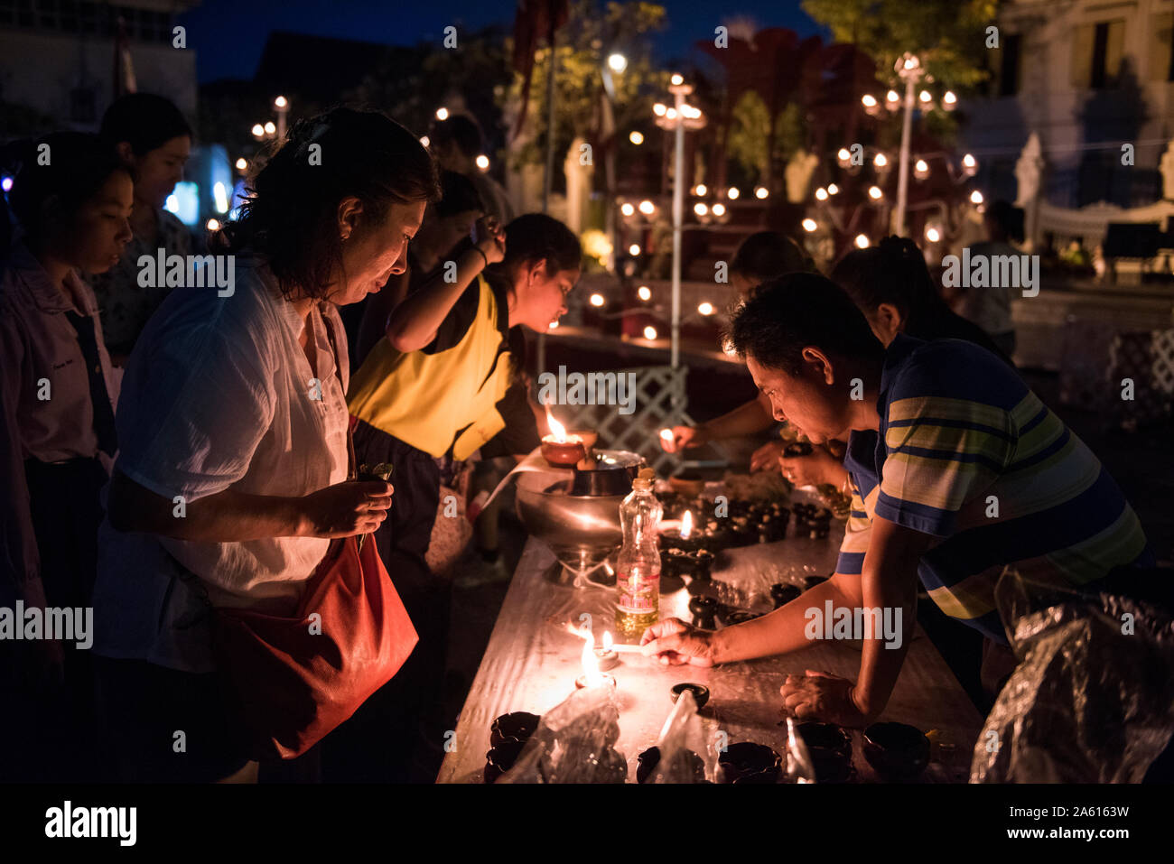 People activity at Loi Krathong festival Stock Photo