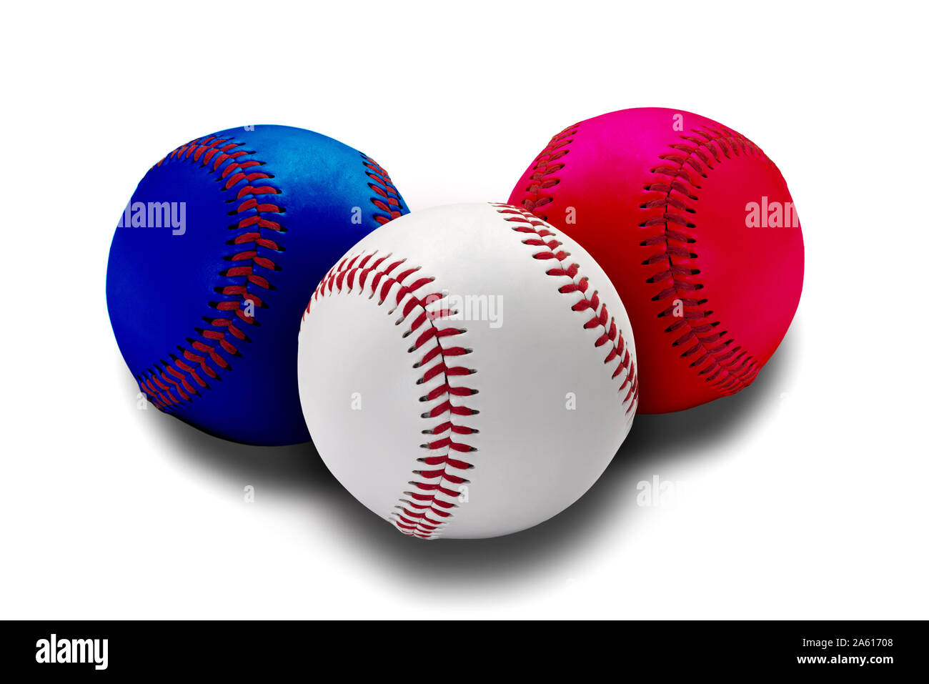 Colorful baseball ball in multi-colored red smoke from a vape on a black  isolated background