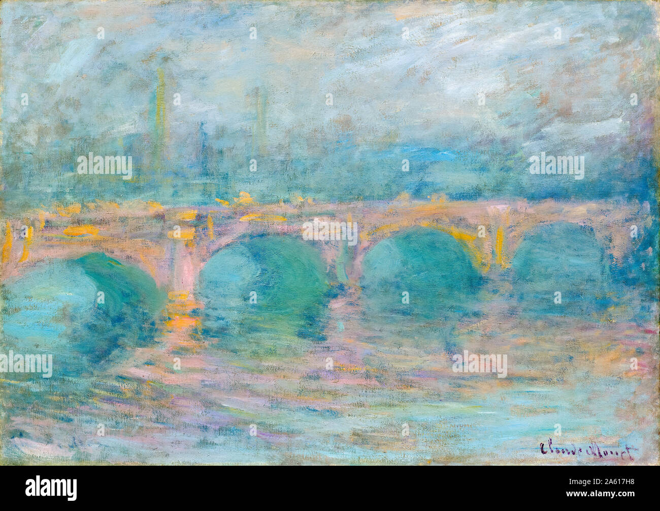 Claude Monet, Waterloo Bridge, London, at Sunset, landscape painting, 1904 Stock Photo