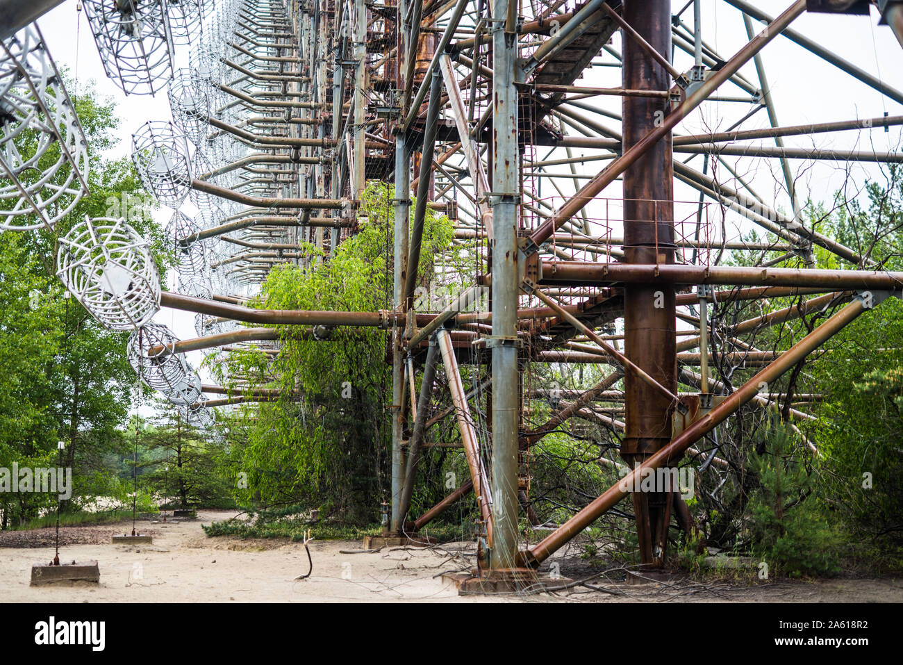 soviet duga radar in Pripyat, Chernobyl Stock Photo
