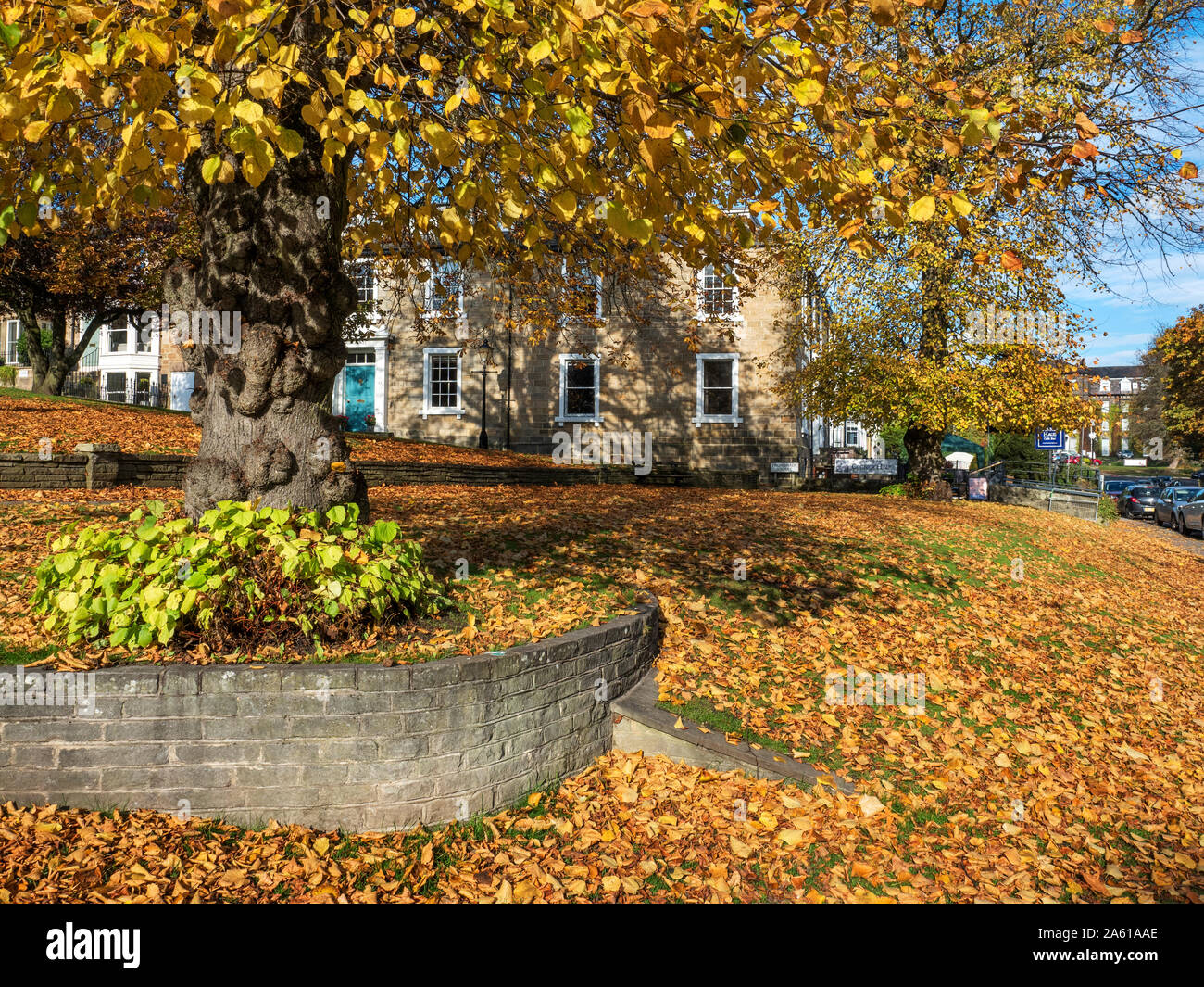Promenade Square in autumn at Harrogate North Yorkshire England Stock Photo