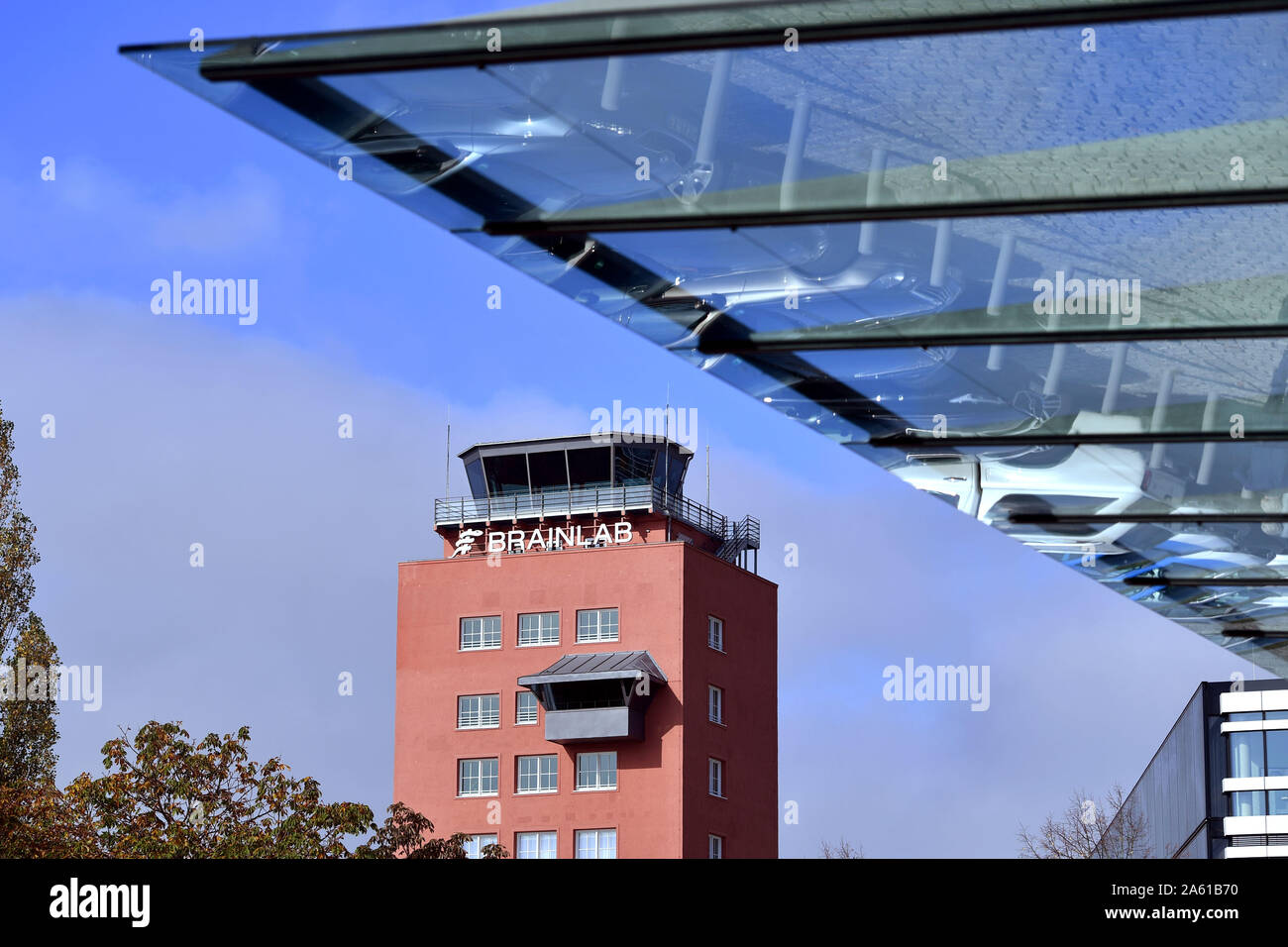 Munich, Deutschland. 23rd Oct, 2019. Brainlab is a provider of software-controlled medical technology in neurosurgery, orthopedics and oncology. Located in Muenchen Riem, Central, Tower of the old airport, | usage worldwide Credit: dpa/Alamy Live News Stock Photo