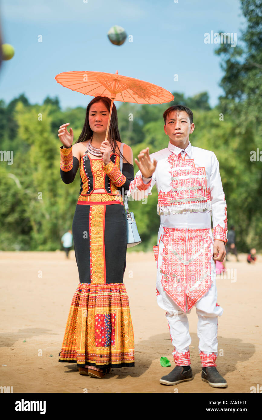 modern laos dress Lao Traditional Wedding dresses for him and her. #traditional #laos #lao #wedding #nationaldress