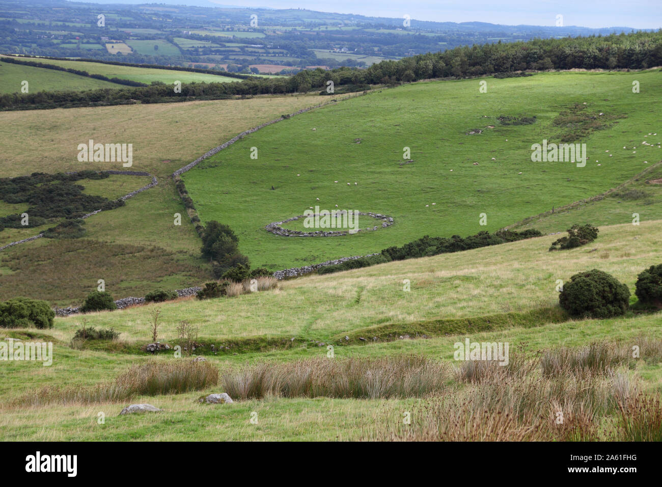 Stone circle, Loughcrew Cairns Neolithic passage tombs, Loughcrew, with