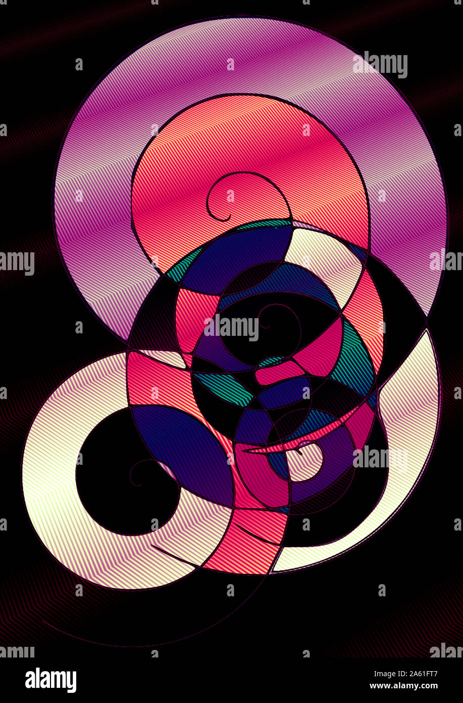 Circles, Vector illustration, alienated, upright format Stock Photo - Alamy