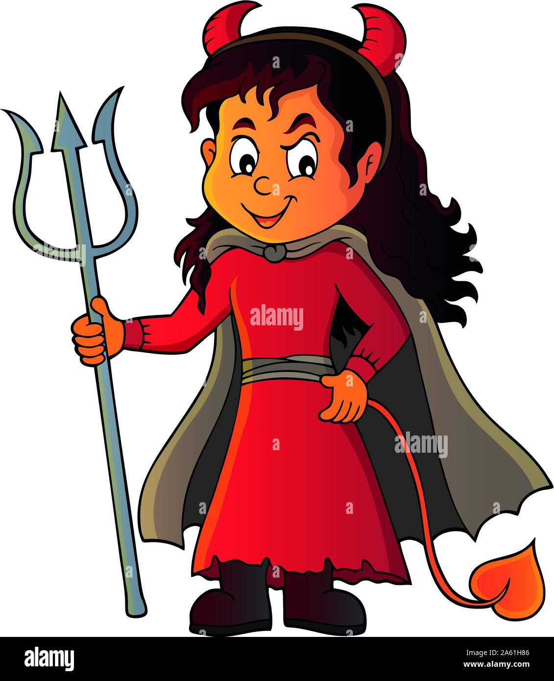 Girl in devil costume image 1 - eps10 vector illustration Stock Vector ...