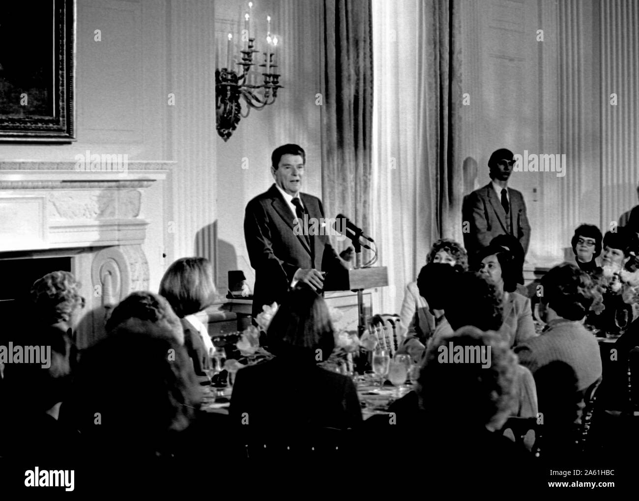 Washington DC, USA, March 12, 1984 President Ronald Reagan delivers ...
