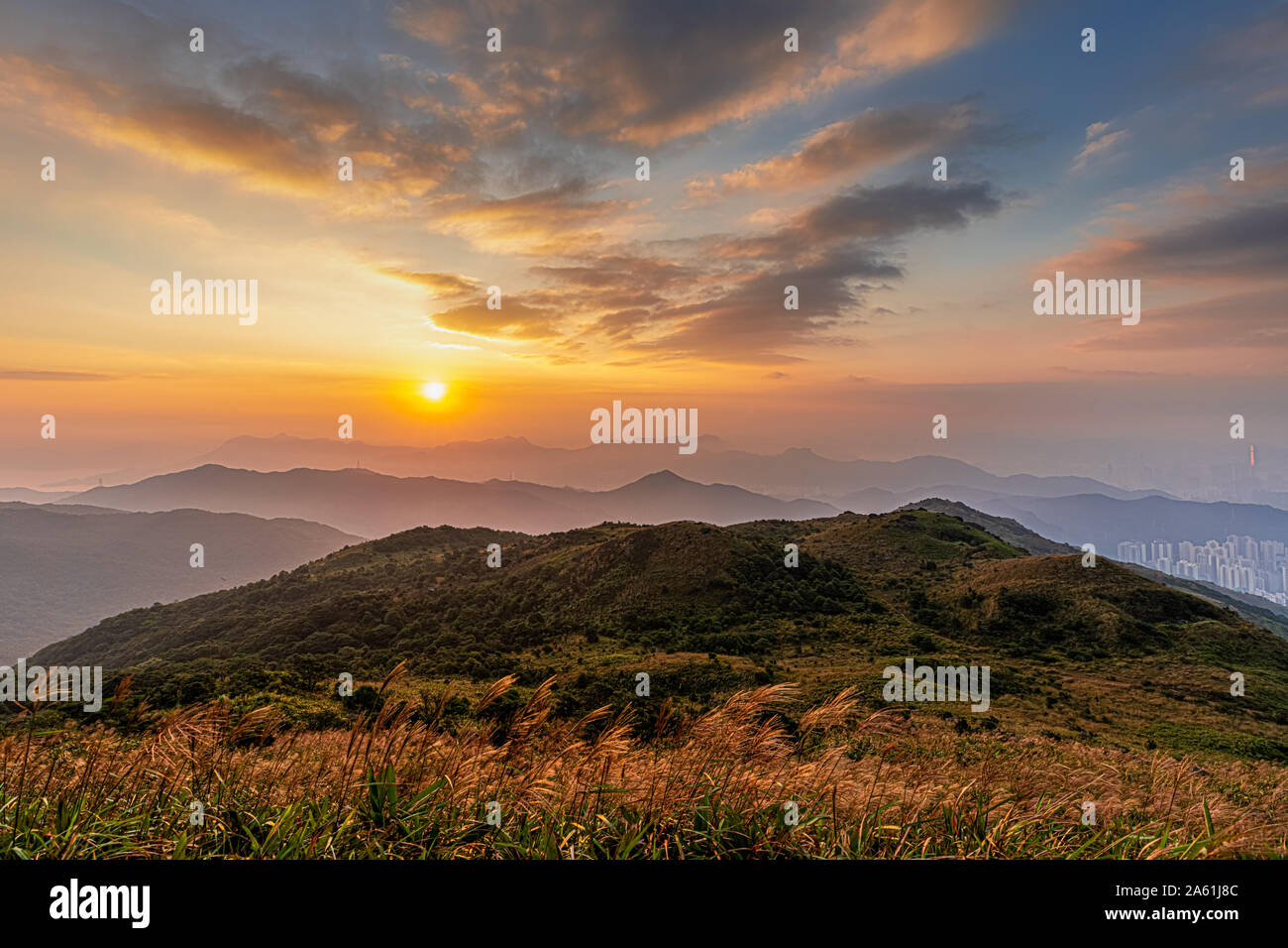 Beautiful Mountains Sunrise Stock Photo