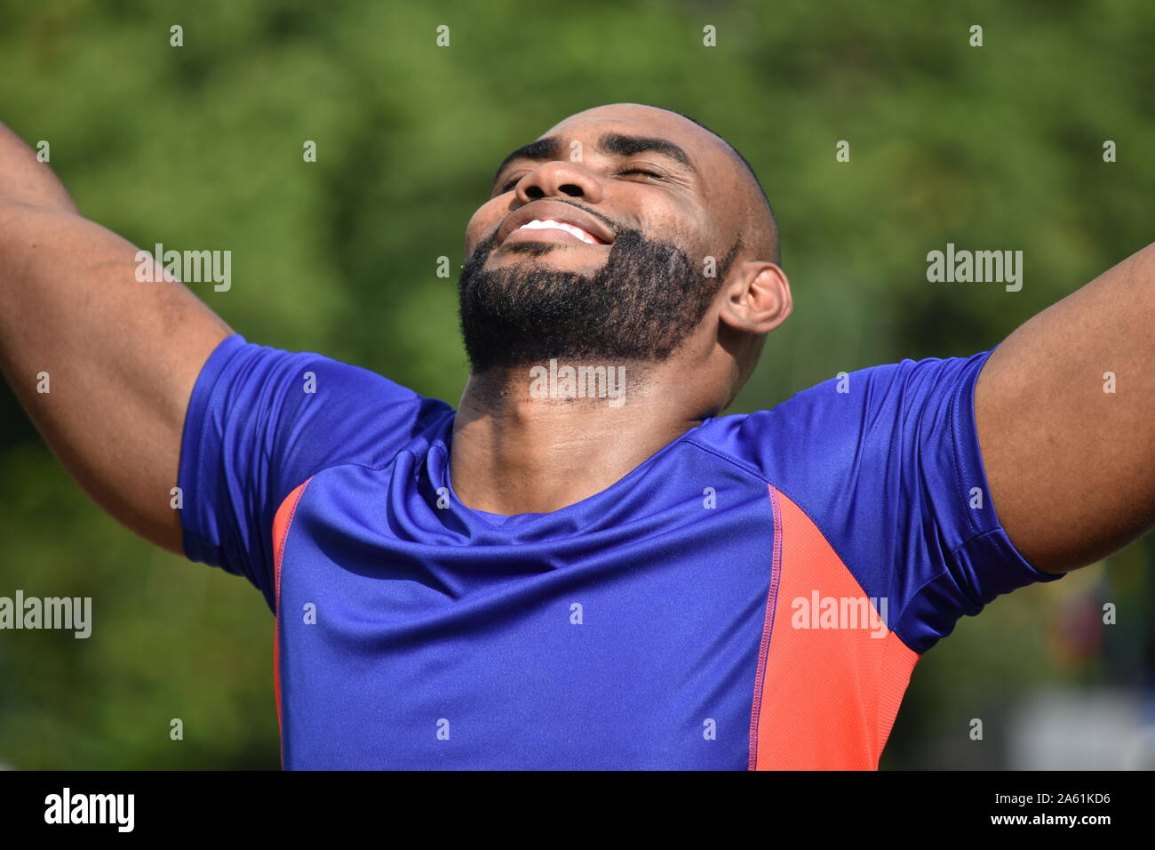Successful Black Male Athlete Stock Photo - Alamy