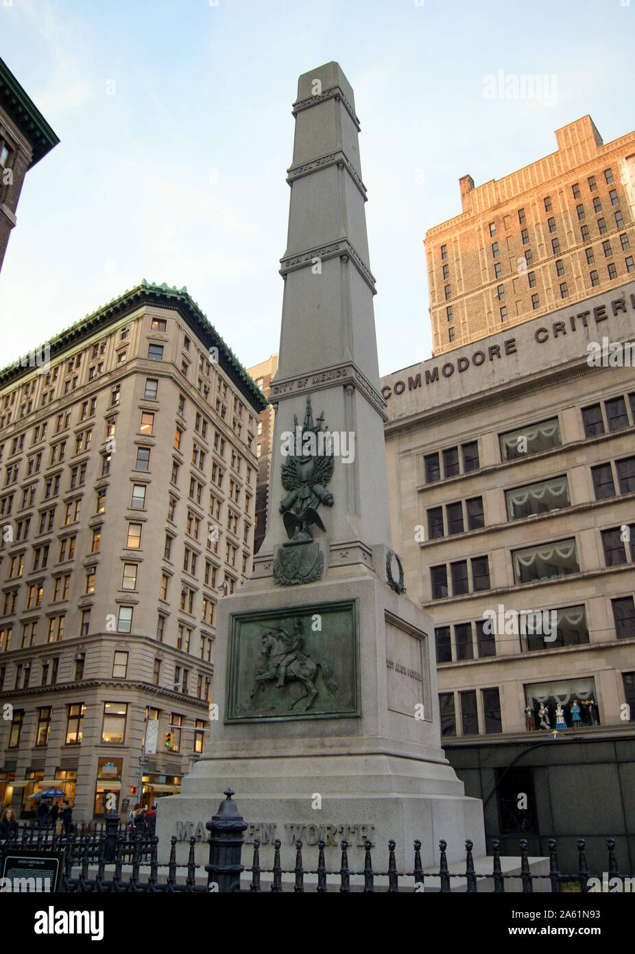 Monument to Major General William J. Worth, one of oldest monuments in NYC, erected in 1857
