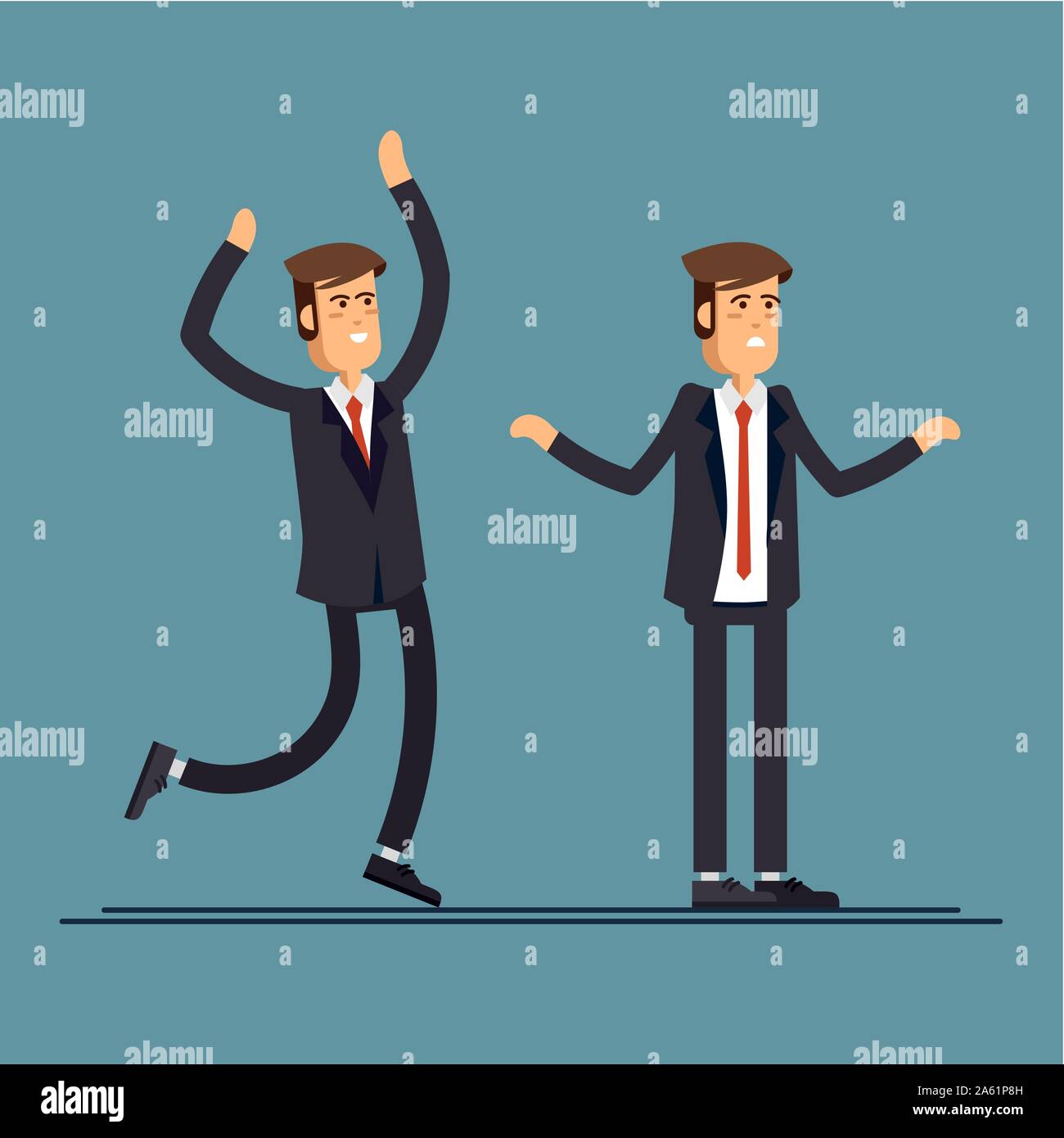 Vector flatt illustration of character in good and bad mood ...