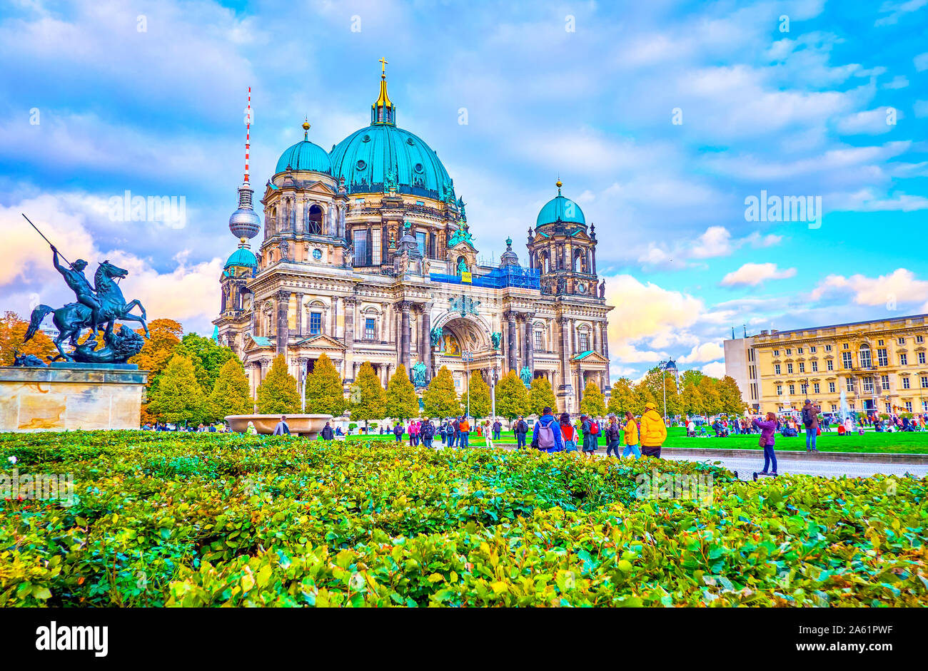 BERLIN, GERMANY - OCTOBER 3, 2019: The huge Berlin Cathedral building ...