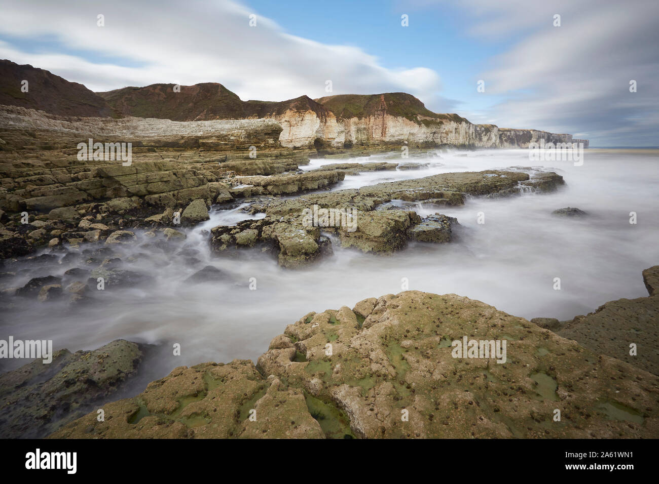Thornwick Bay, Flamborough Head, East Yorkshire, England, UK Stock