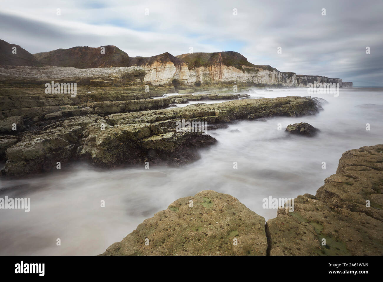Thornwick Bay, Flamborough Head, East Yorkshire, England, UK Stock