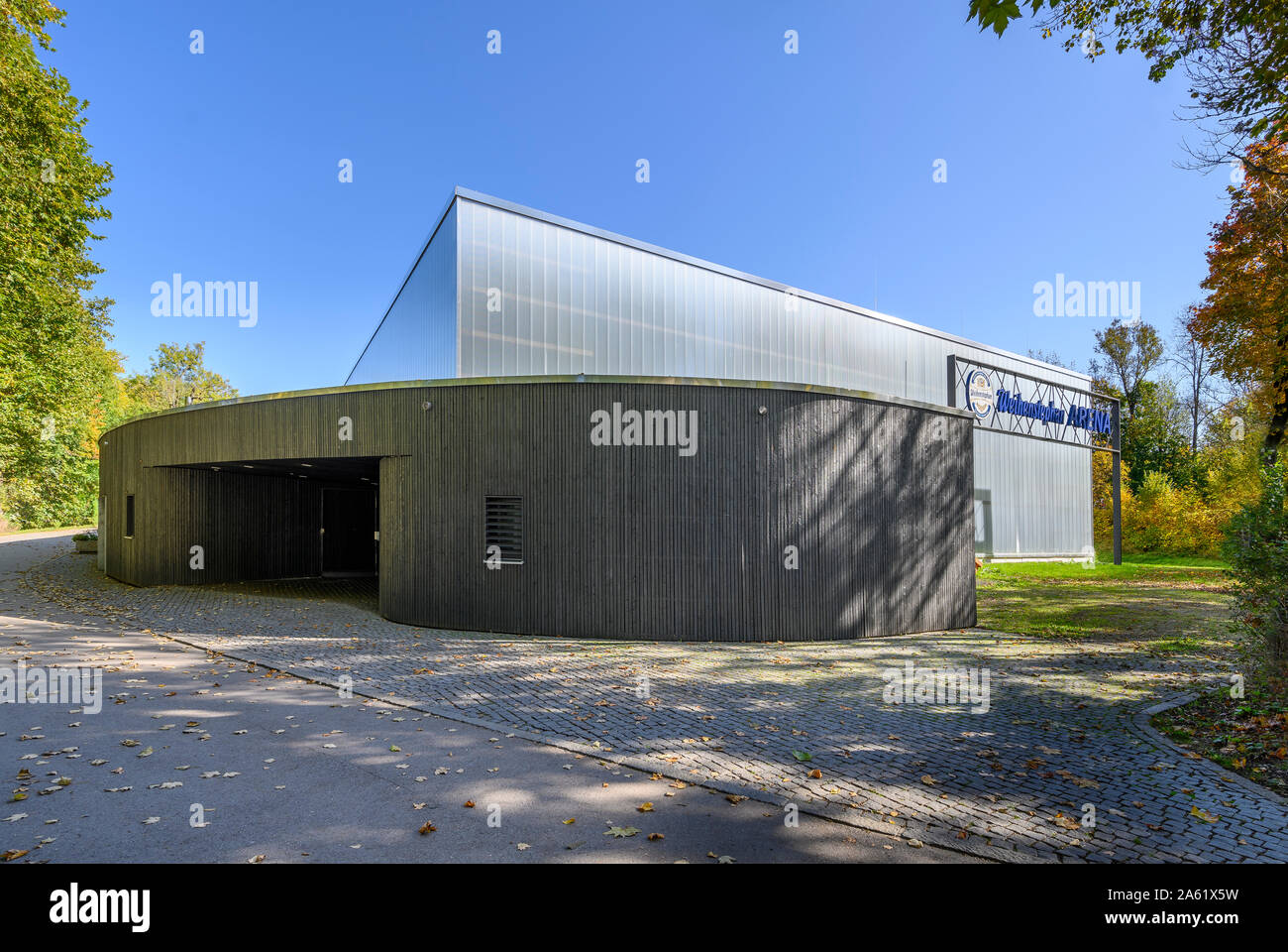 Freising, Germany - October 13. 2019 : Weihenstephan Arena - Ice Hall of the City of Freising - View from the outside Stock Photo