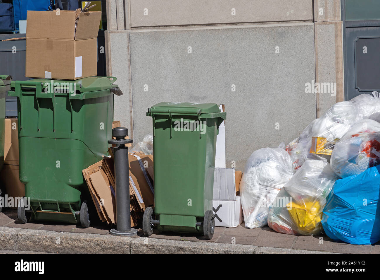 Garbage Bags Trash at Street in Italy Stock Photo Alamy