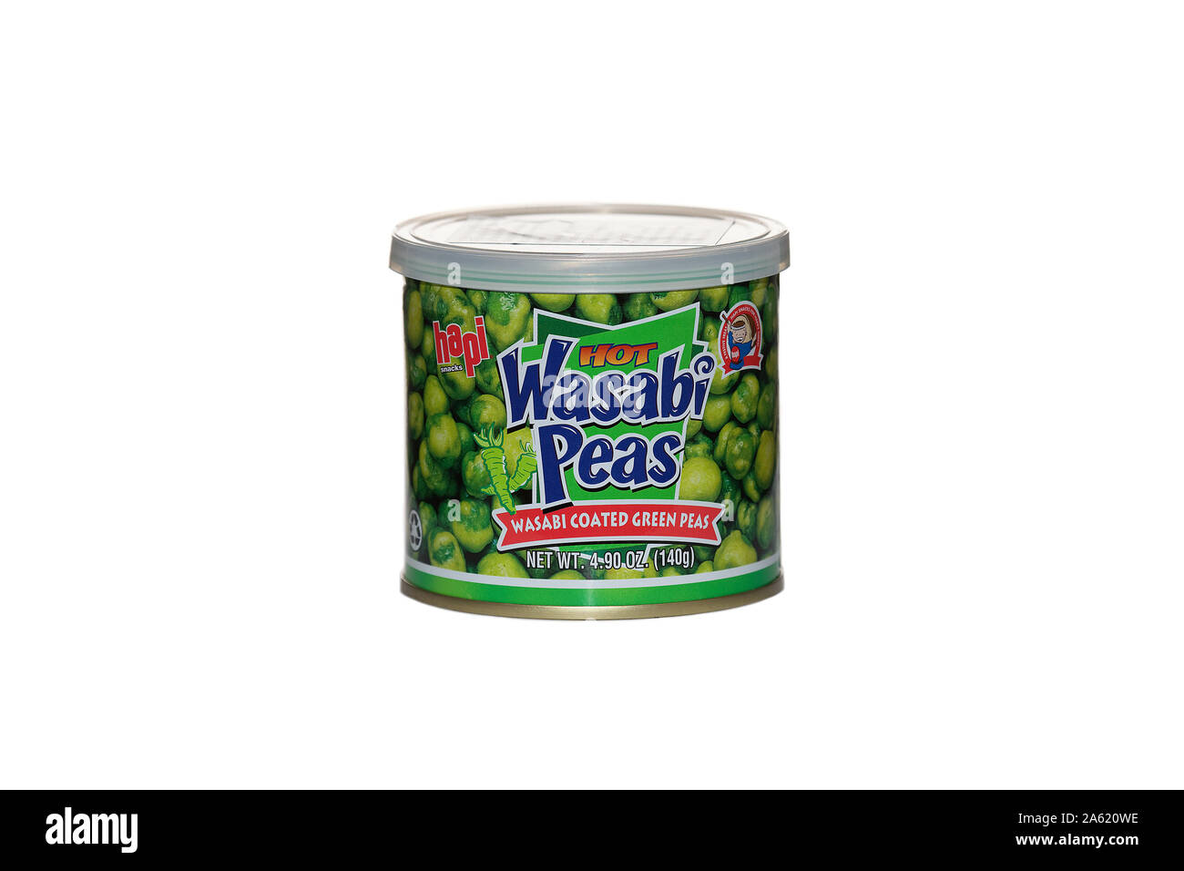 Hot Wasabi peas on isolated white background Stock Photo Alamy
