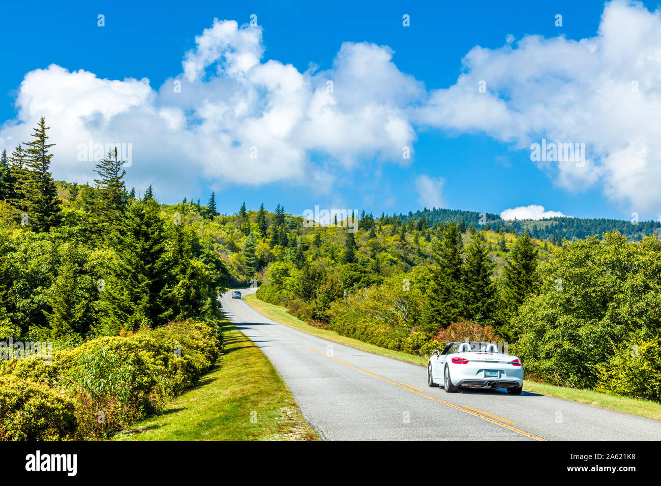Blue Ridge Parkway in the Smoky Mountains of North Carolina in the Unted States Stock Photo