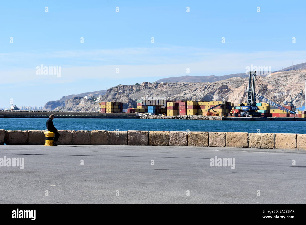 Container harbour with man hi-res stock photography and images - Alamy