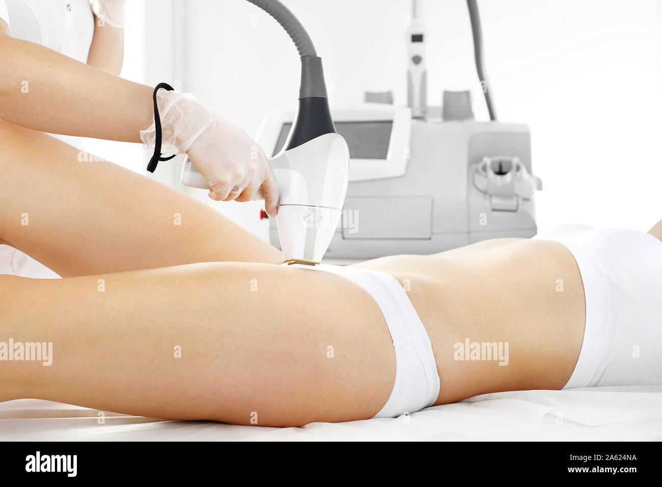 Bikini hair removal. Laser bikini hair removal. Smooth beautiful skin Stock  Photo - Alamy